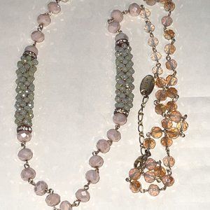 RUSH by Denis & Charles Faceted Beaded Pale Pink Opalescent Necklace